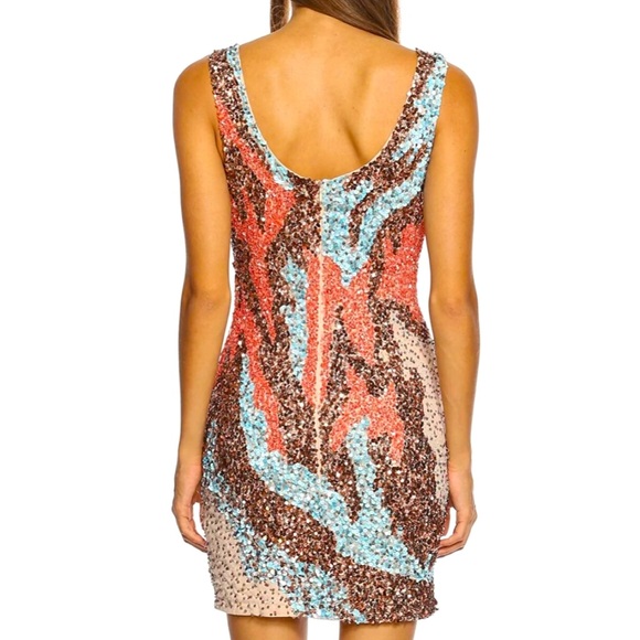 NWT Gorgeous Marciano Multicolor Sequin Dress - Picture 5 of 10